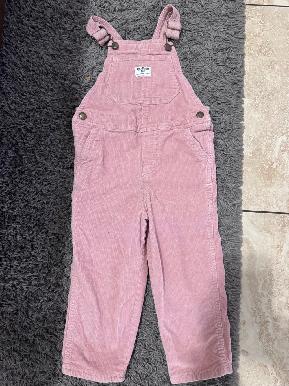 OshKosh B'gosh Dusty Pink Corduroy Kids Overalls